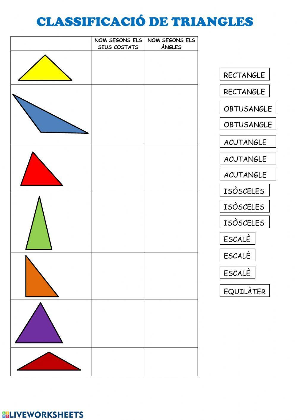 Classificació de triangles