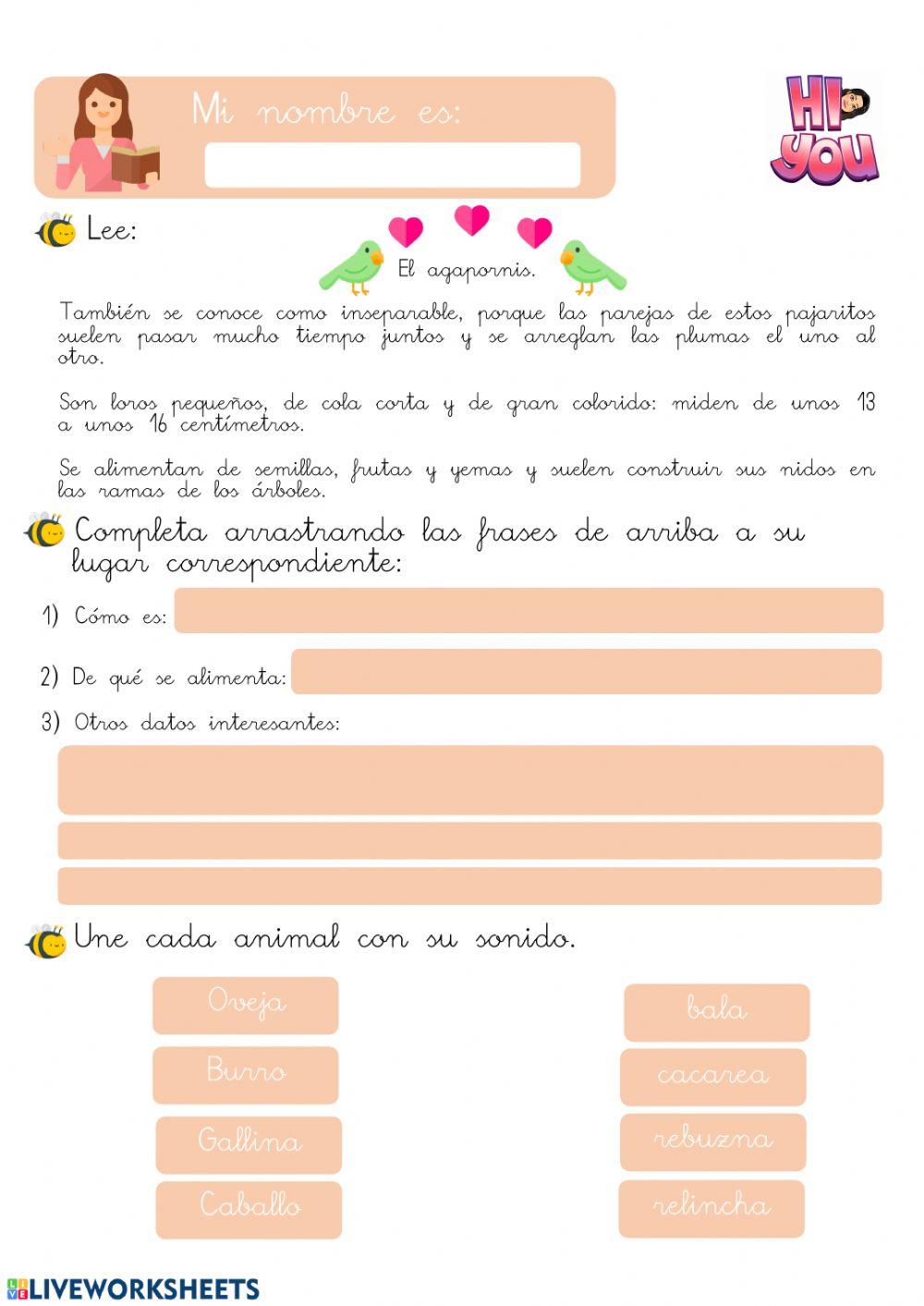 La ficha de un animal