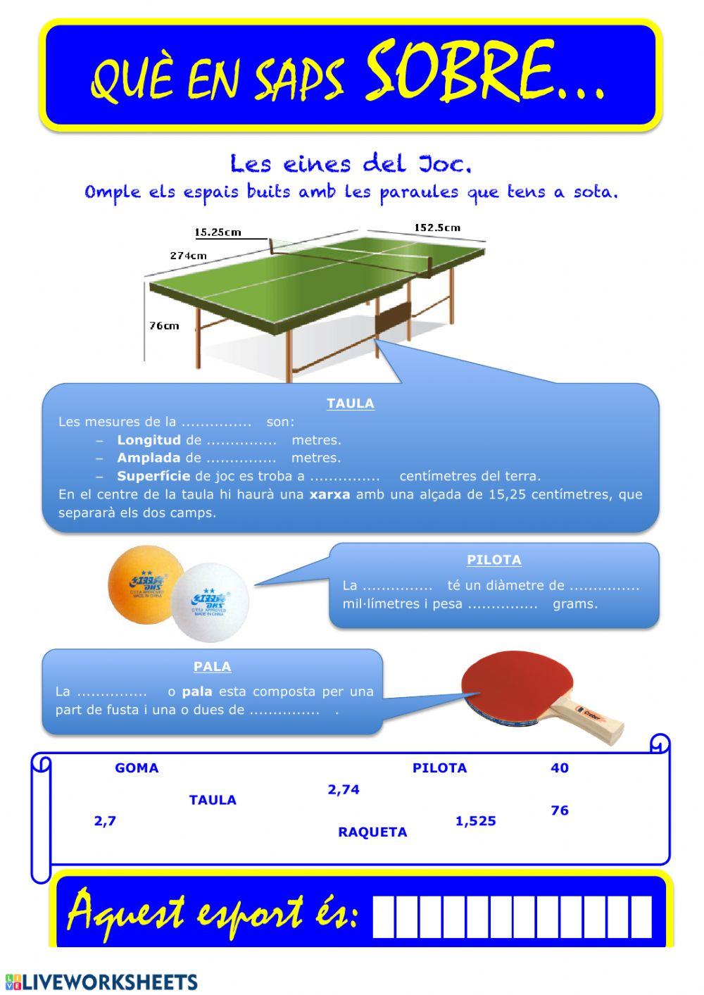 Que saps sobre... Tennis taula 03