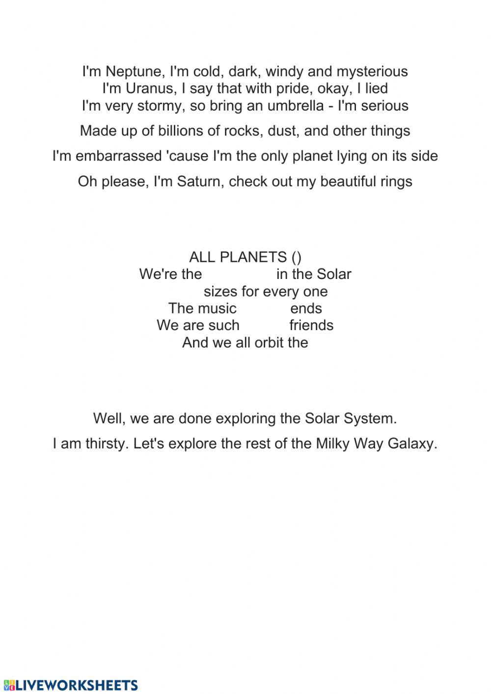 We are the planets