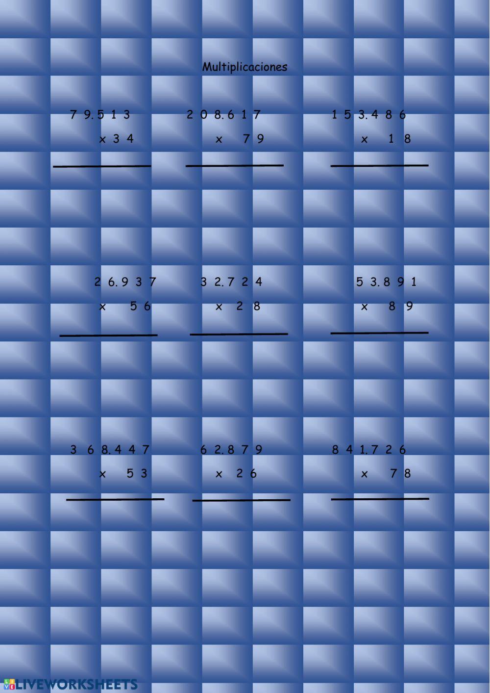 Multiplicaciones por dos cifras.