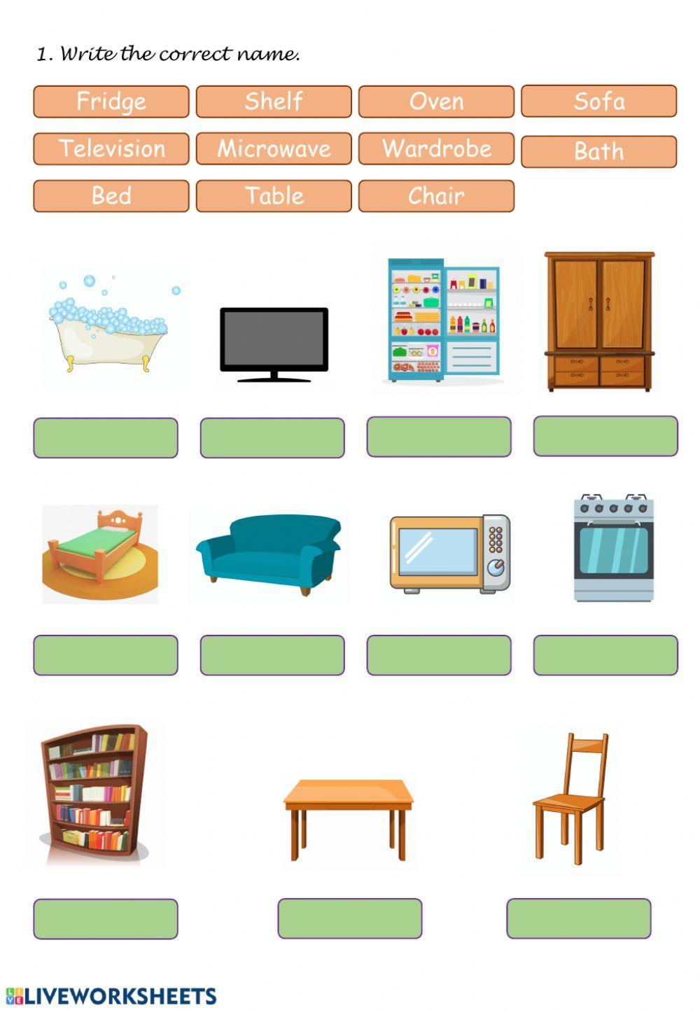 Objects in a House online exercise