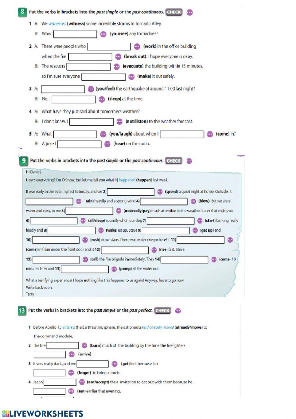 Past tenses - mixed practice