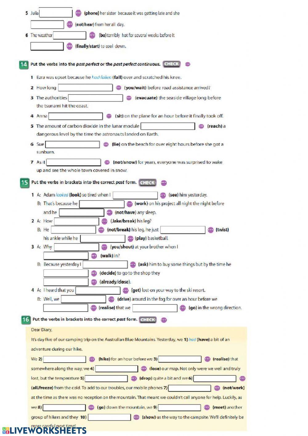 Past tenses - mixed practice