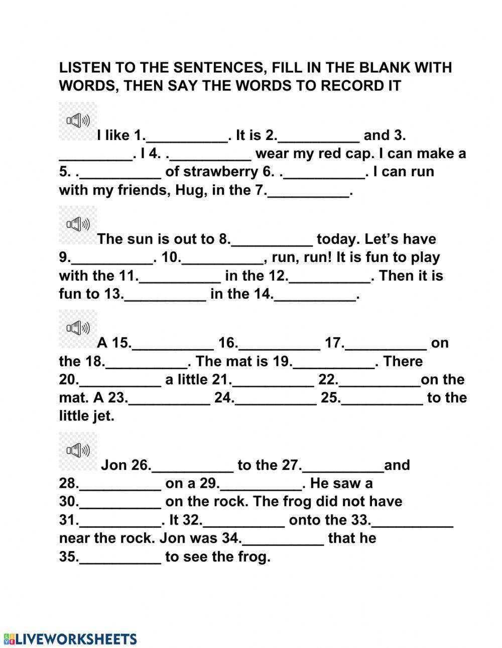 Phonics short vowels test