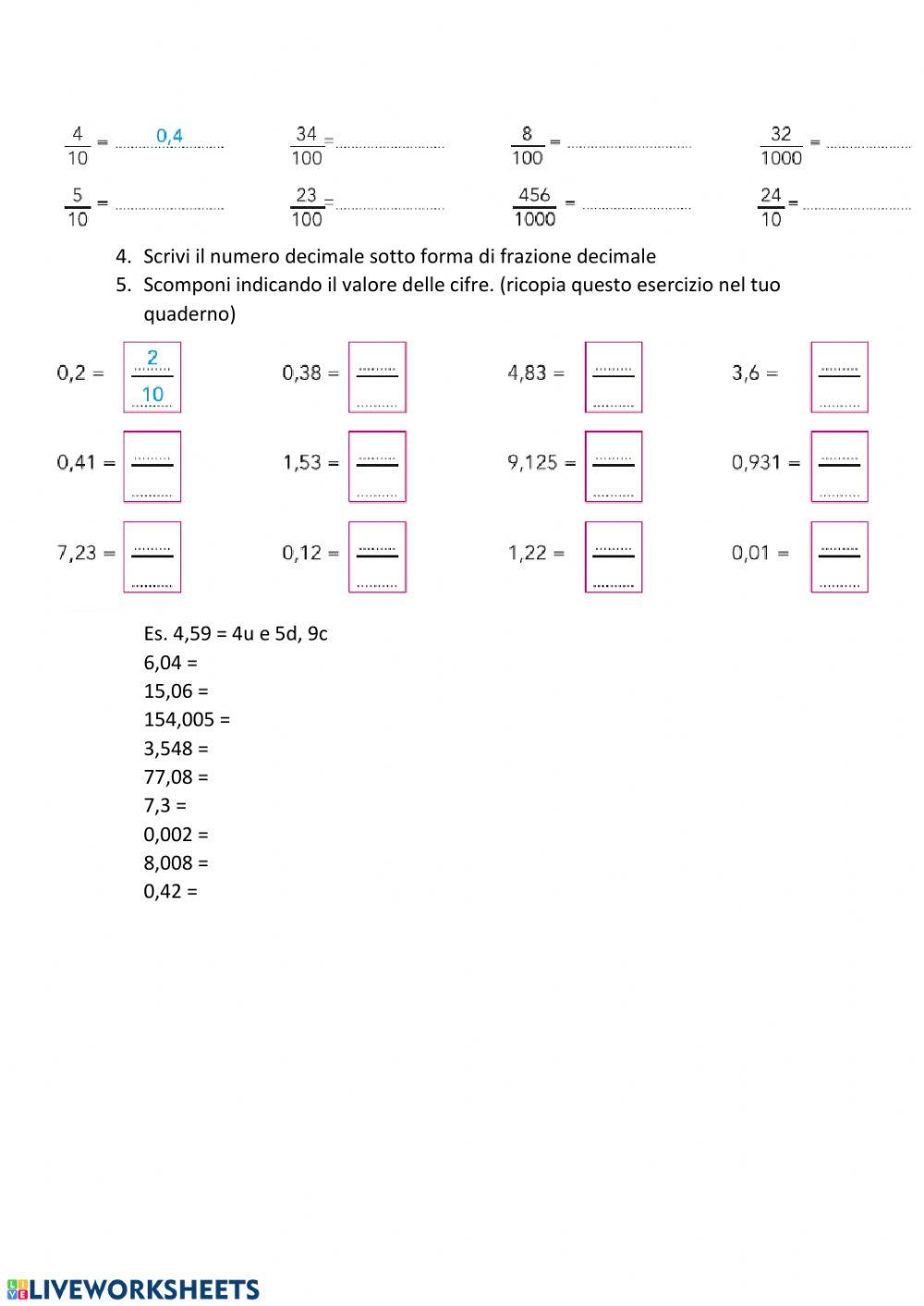 Numeri decimali... esercitiamoci!
