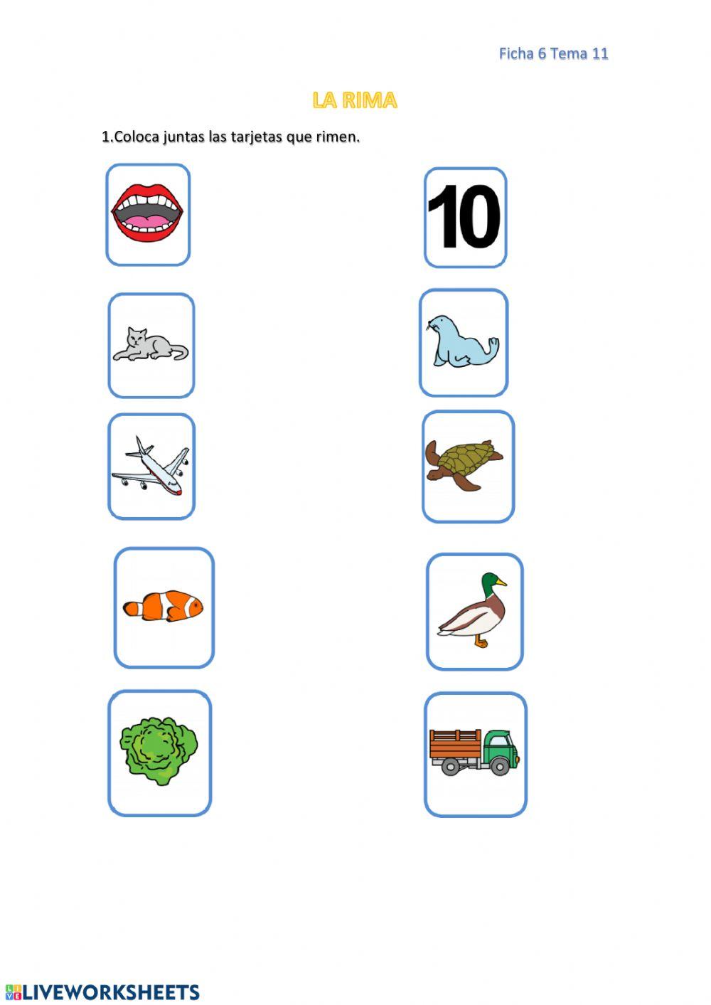 La rima interactive worksheet | Live Worksheets