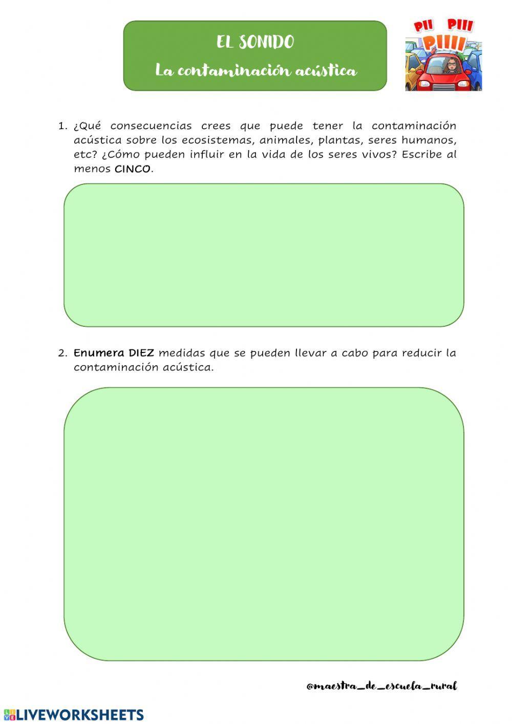 El sonido. La contaminación acústica
