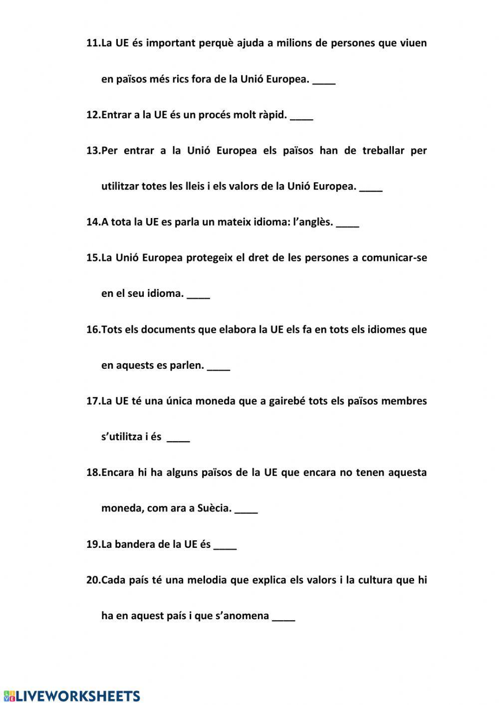 Comprensió lectora unió europea