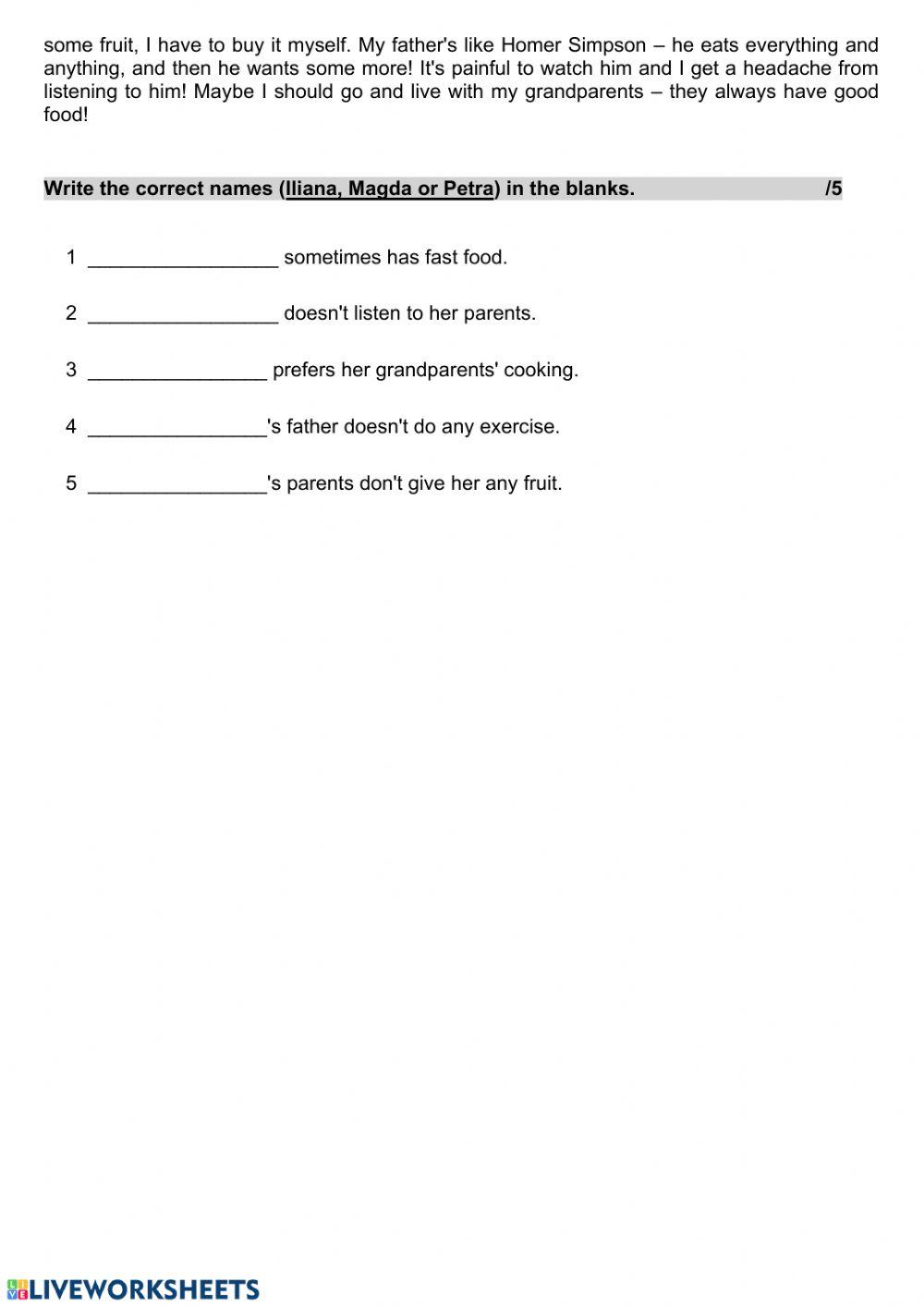 The test U5- Elementary Solution