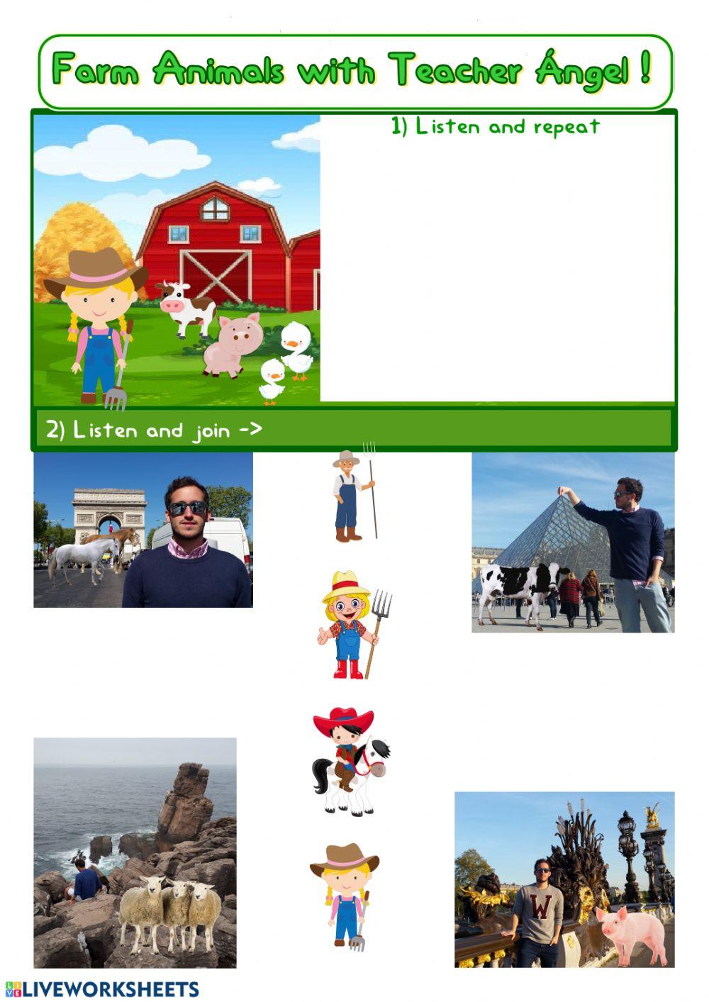 Farm animals with Teacher Ángel