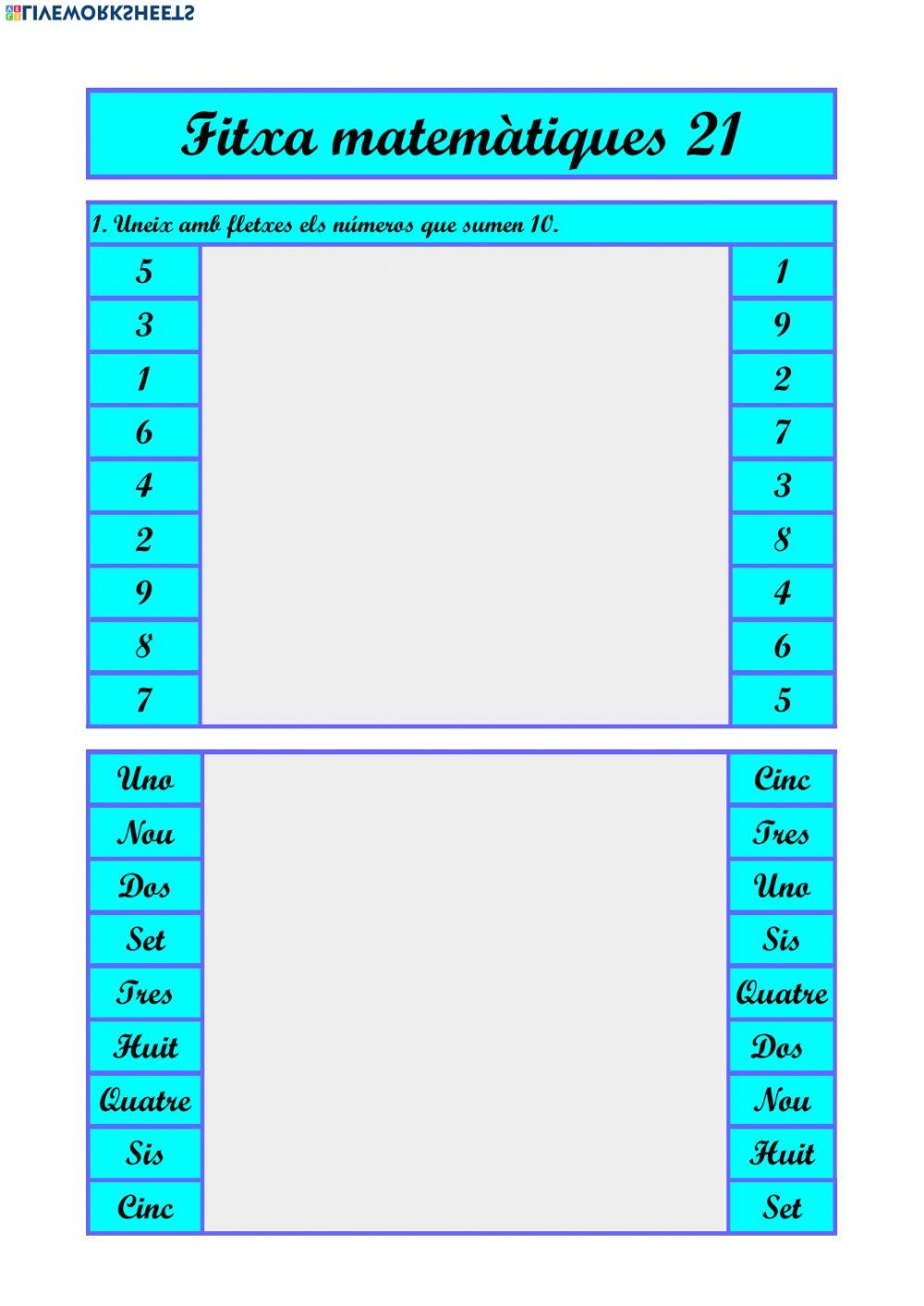 Fitxa de matemàtiques 21