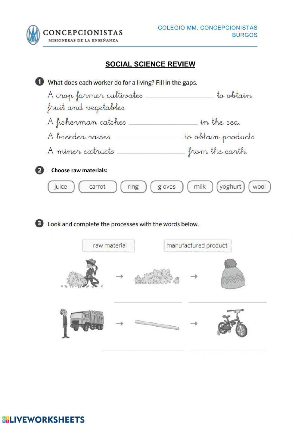 Social Science Review - Unit 5 - 2º E.P.O.
