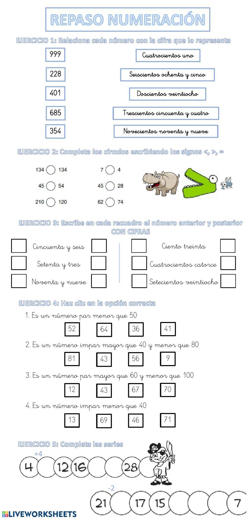 REPASO NUMERACIÓN 