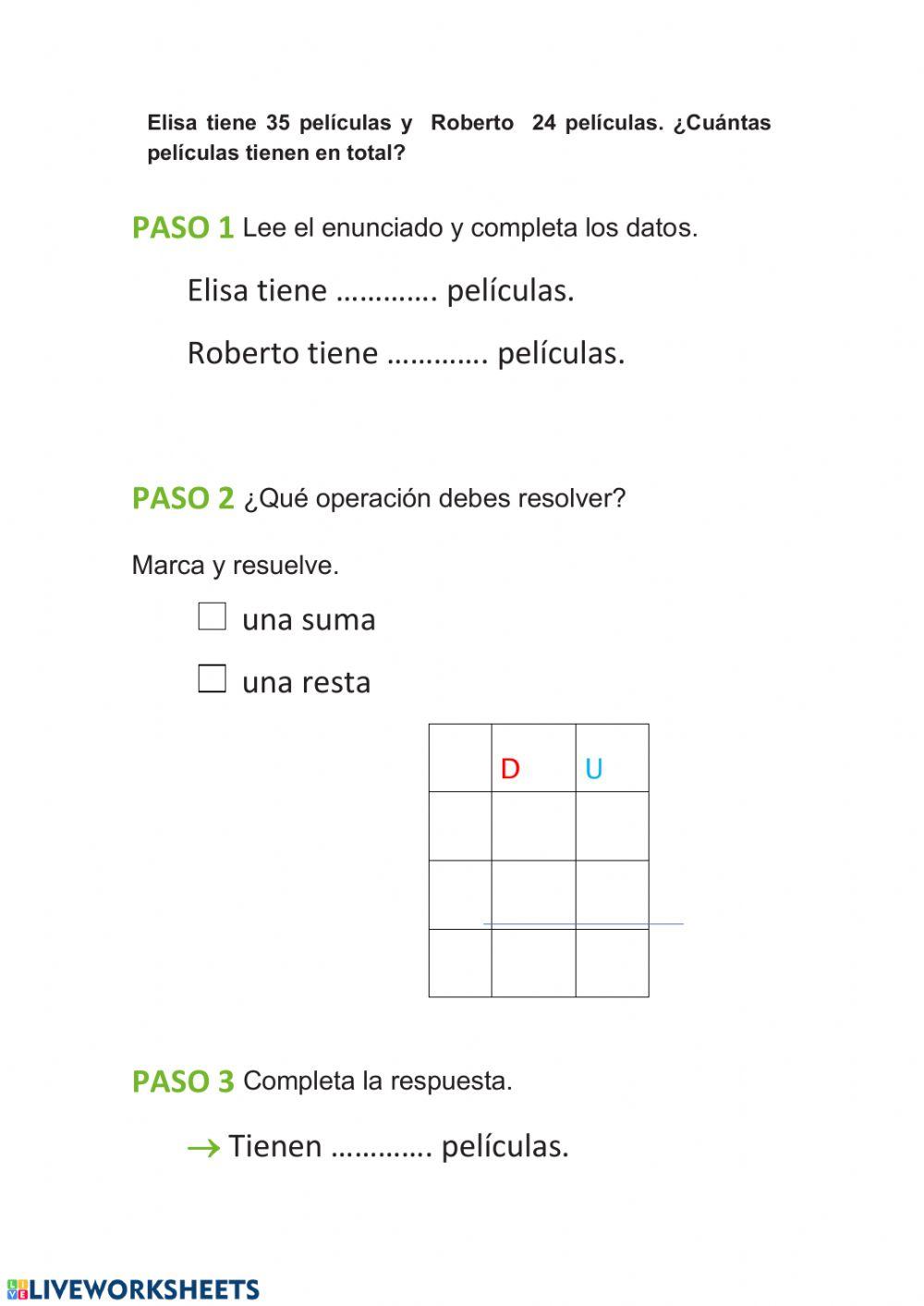 Problemas, sumas y restas
