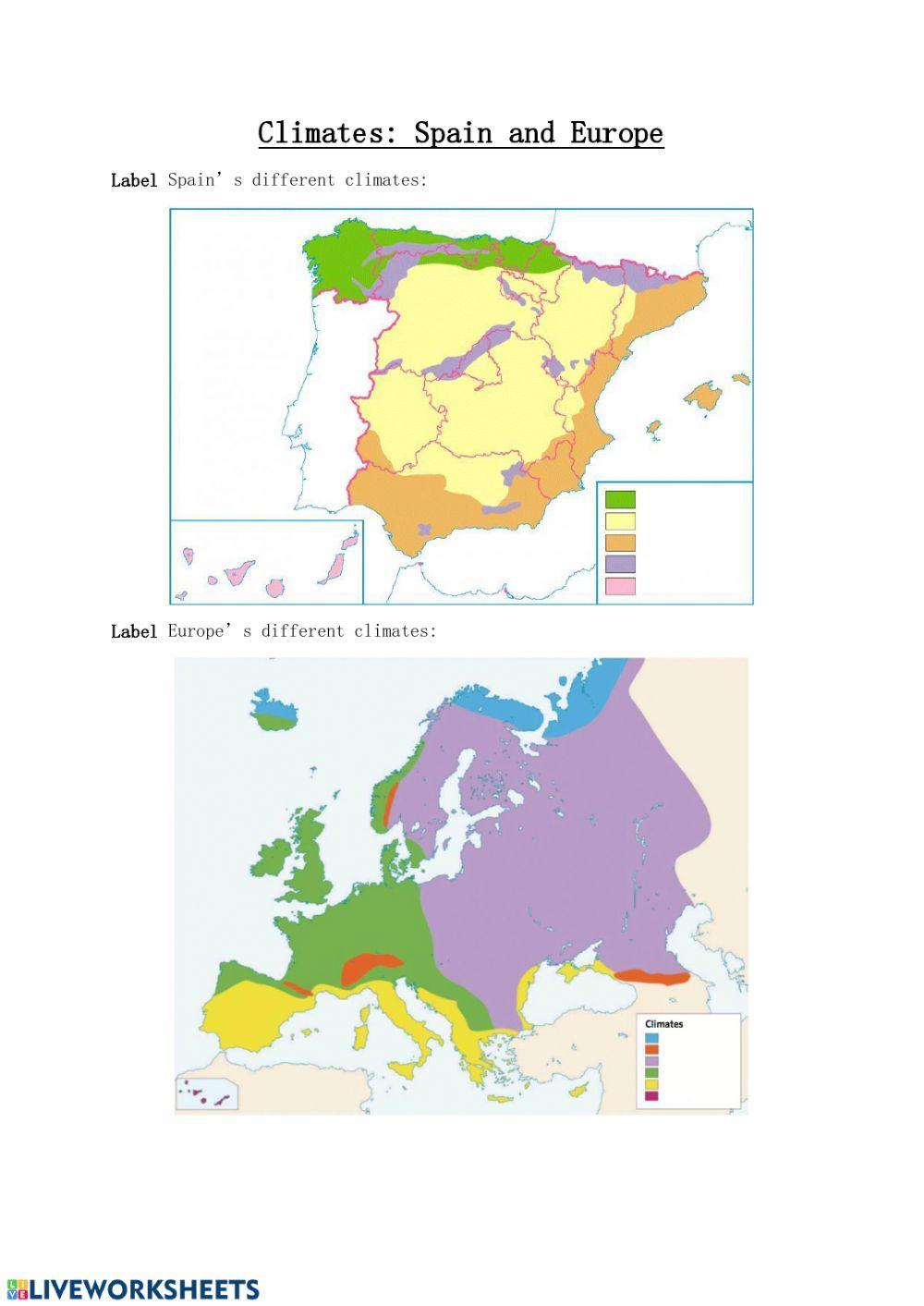 Spain and Europe climates