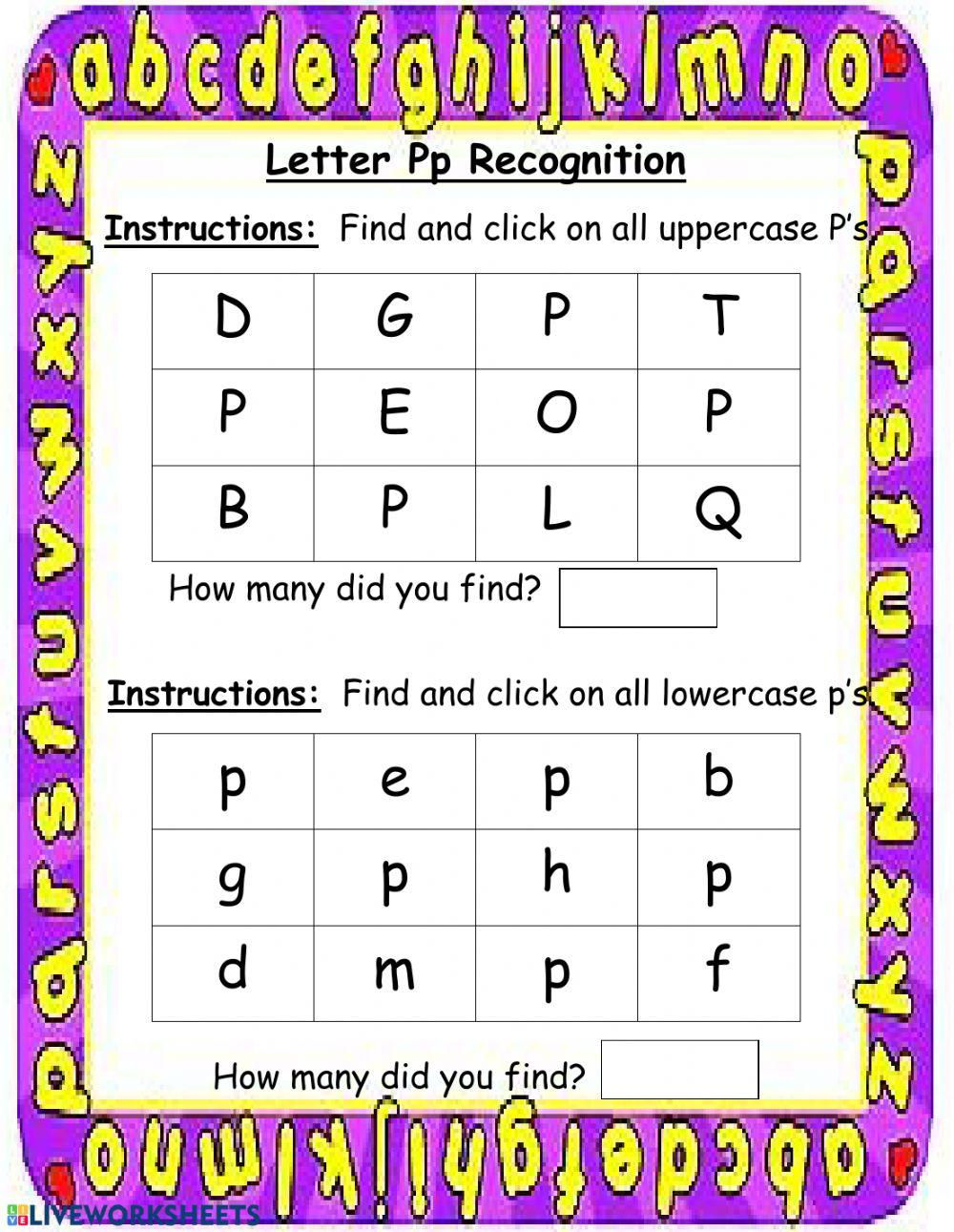 Letter Pp Recognition Letter Pp Recognition