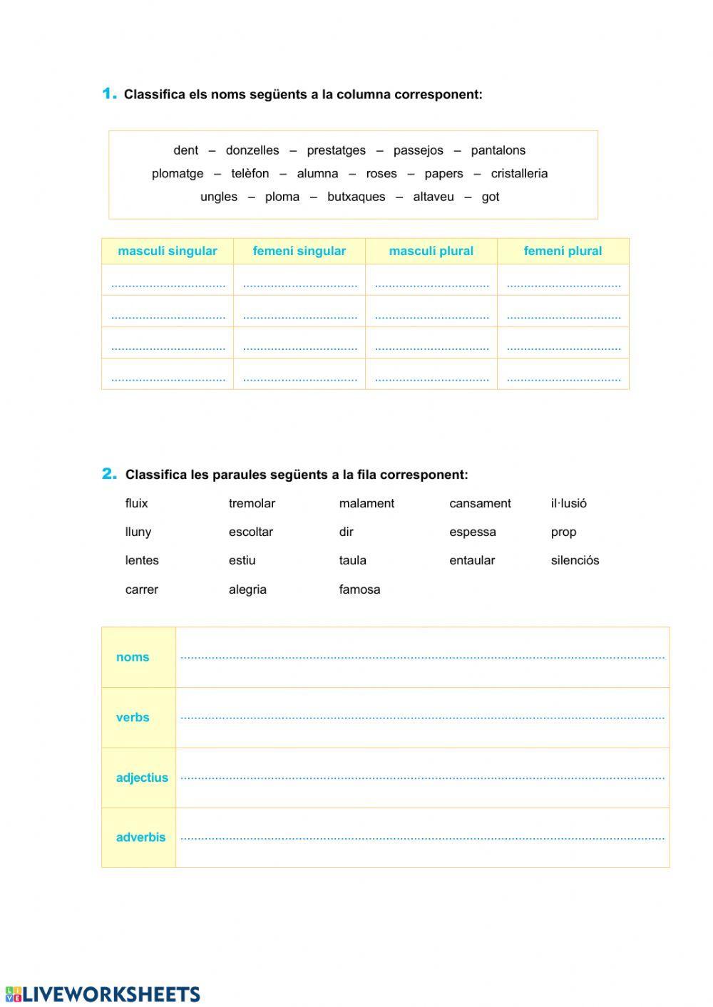 Categories gramaticas