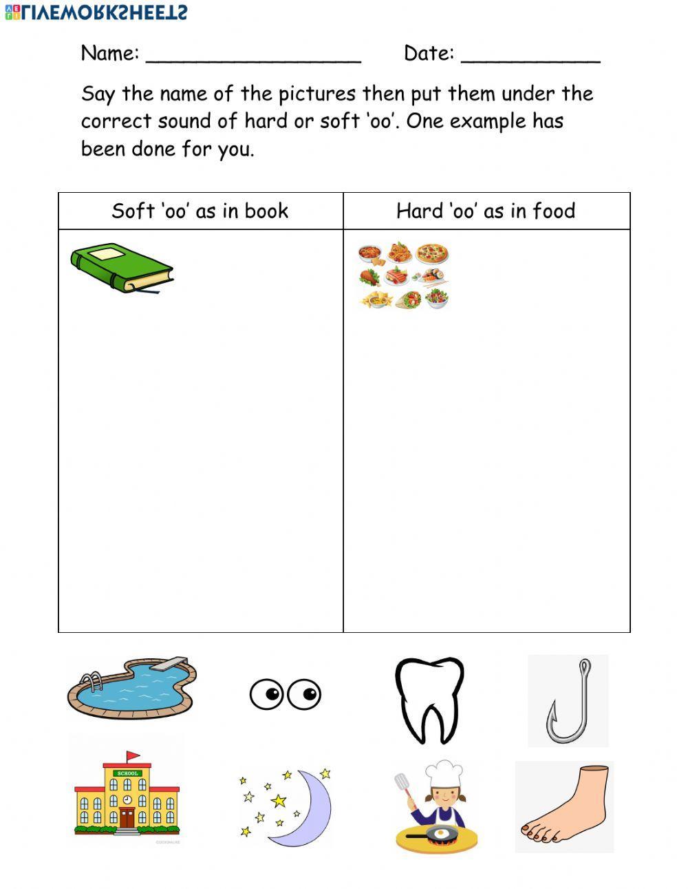 Oo and oo worksheet