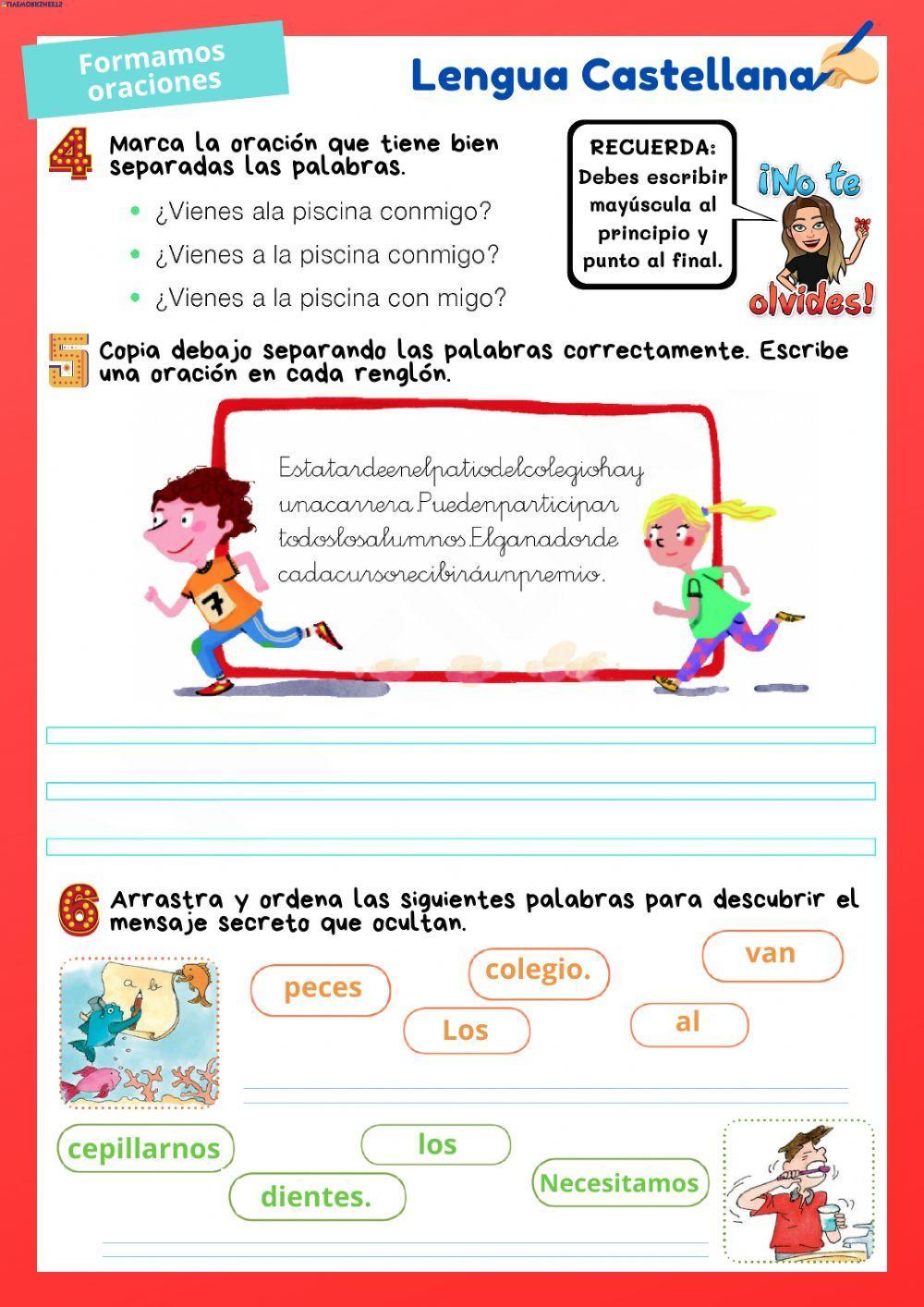 Familias de palabras y separar palabras. Familias de palabras y separar palabras.