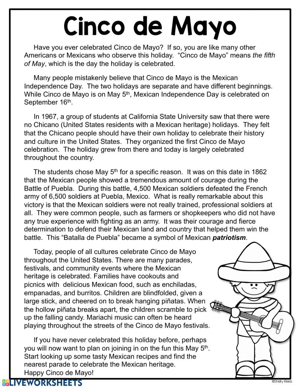 Cinco De Mayo Reading Comprehension Worksheets Free Worksheets Printable Cinco De Mayo Reading Comprehension Worksheets Free Worksheets Printable