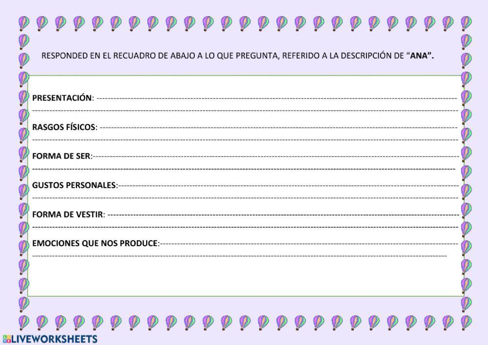 Descripción de una persona