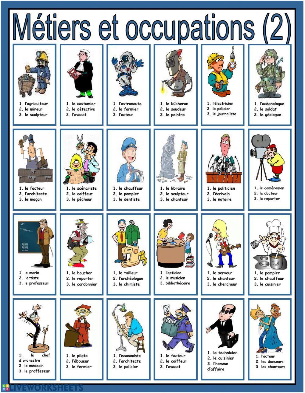 Metiers et occupations