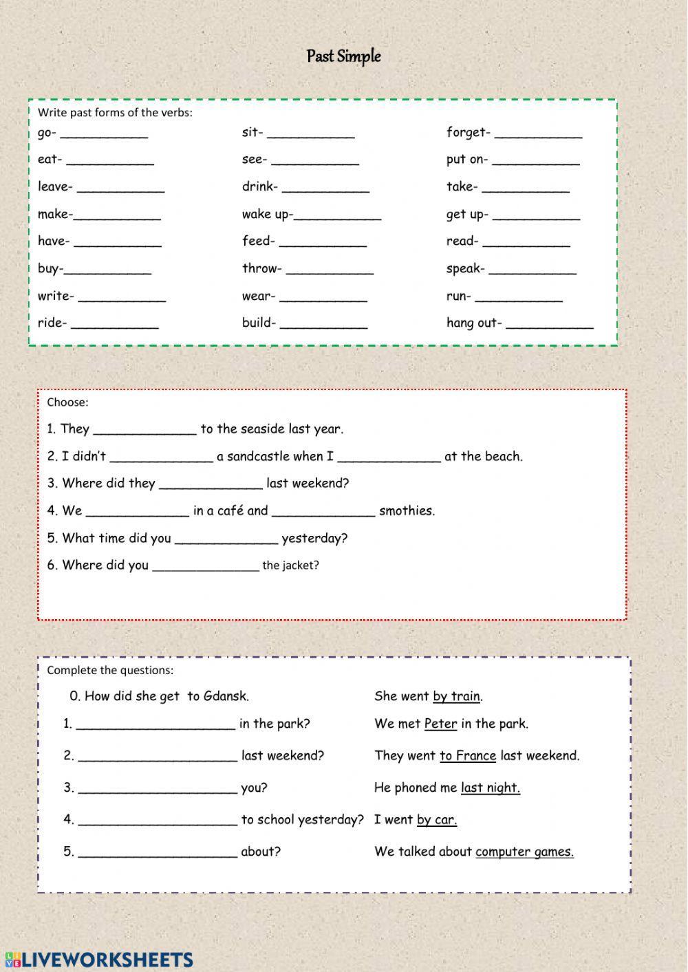 Past Simple irregular verbs