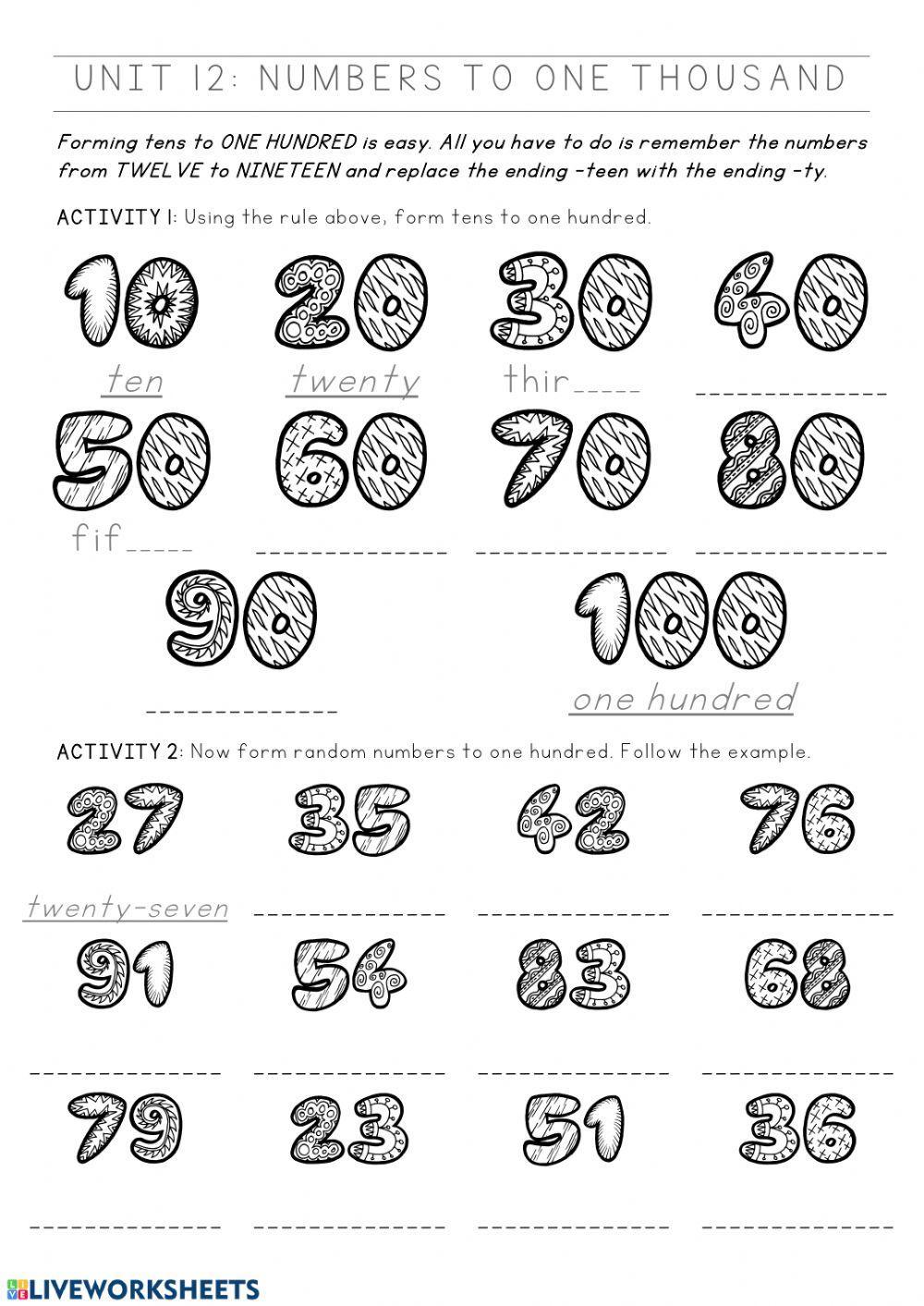 Numbers to One Hundred