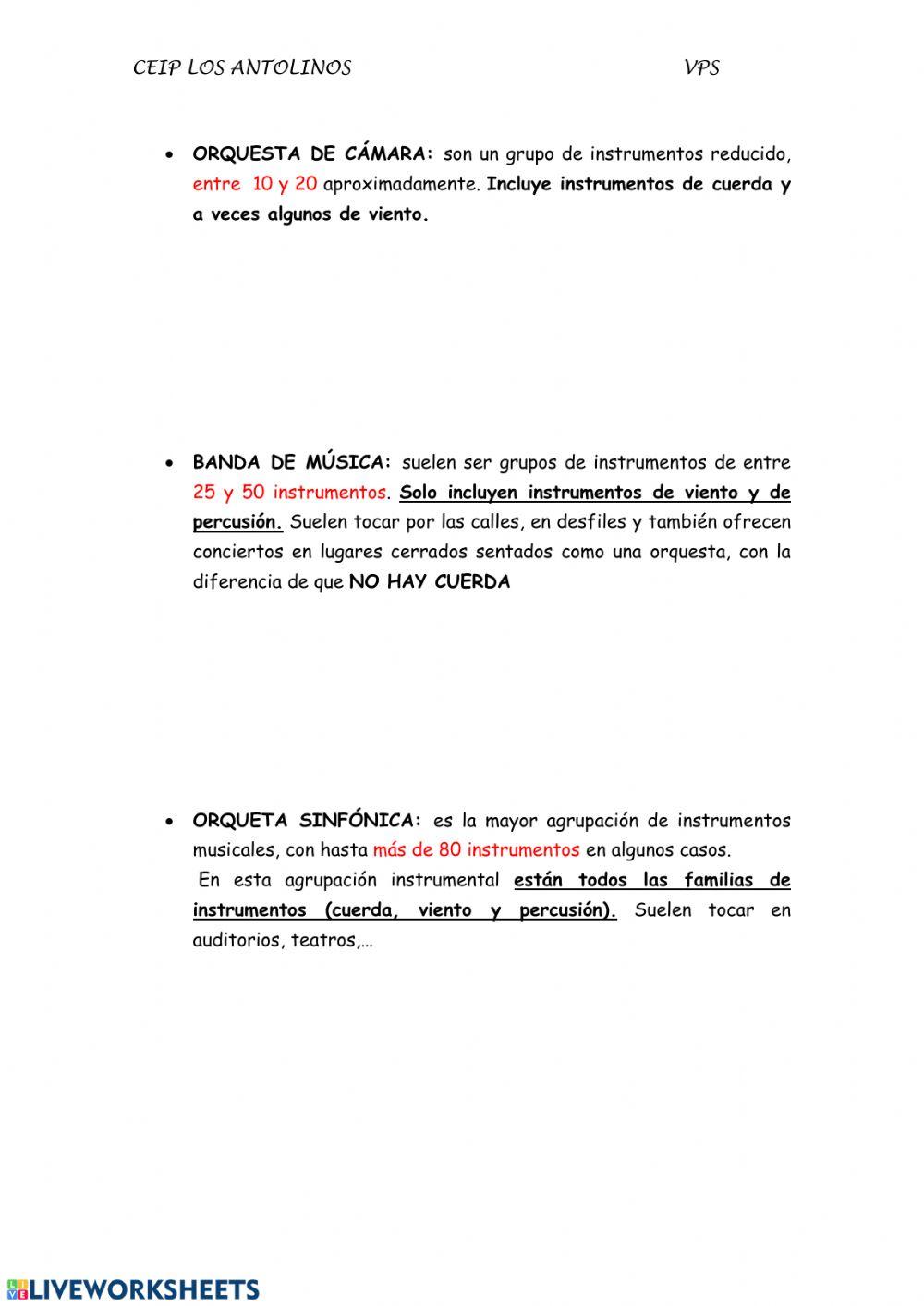 4º Agrupaciones vocales e instrumentales