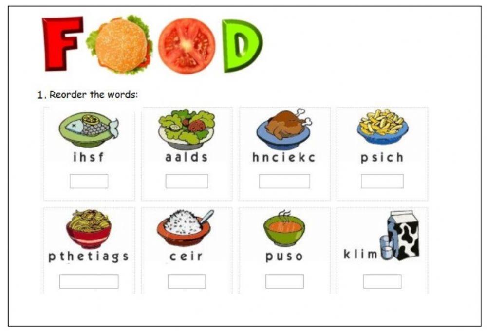 157844 | Food: Order the letters. | Amaya Lizari Bordejé