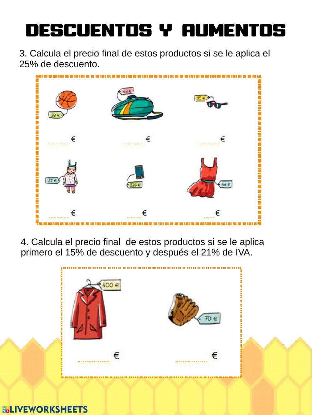 Porcentajes y regla de tres