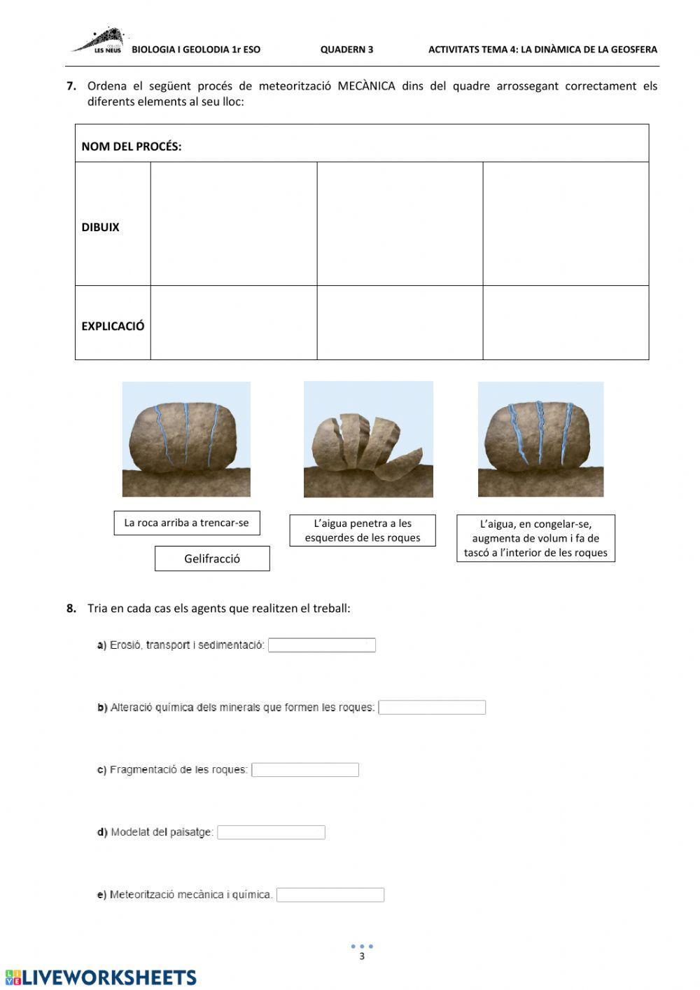 LA DINÀMICA DE LA GEOSFERA 1r ESO