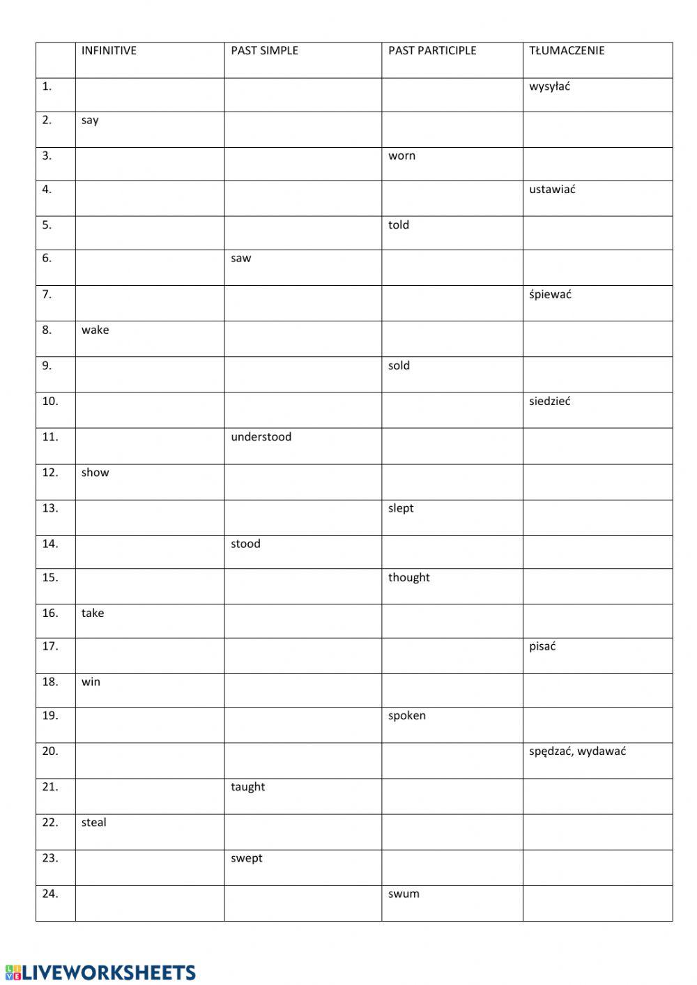 Irregular verbs part 3