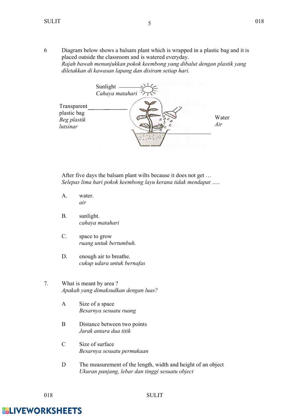 Ulangkaji sains tahun 5