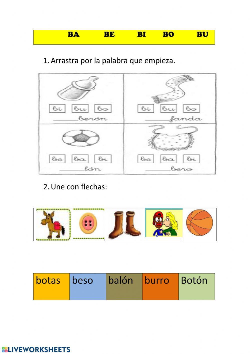Palabras ba,be,bi,bo,bu