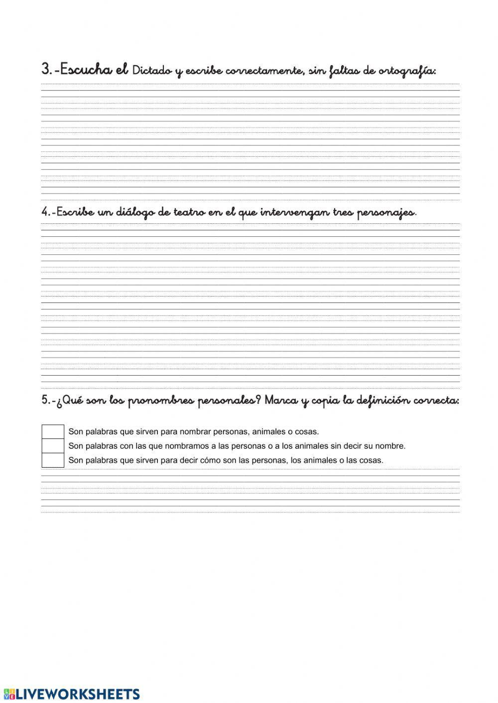 Los pronombres, br, bl, teatro