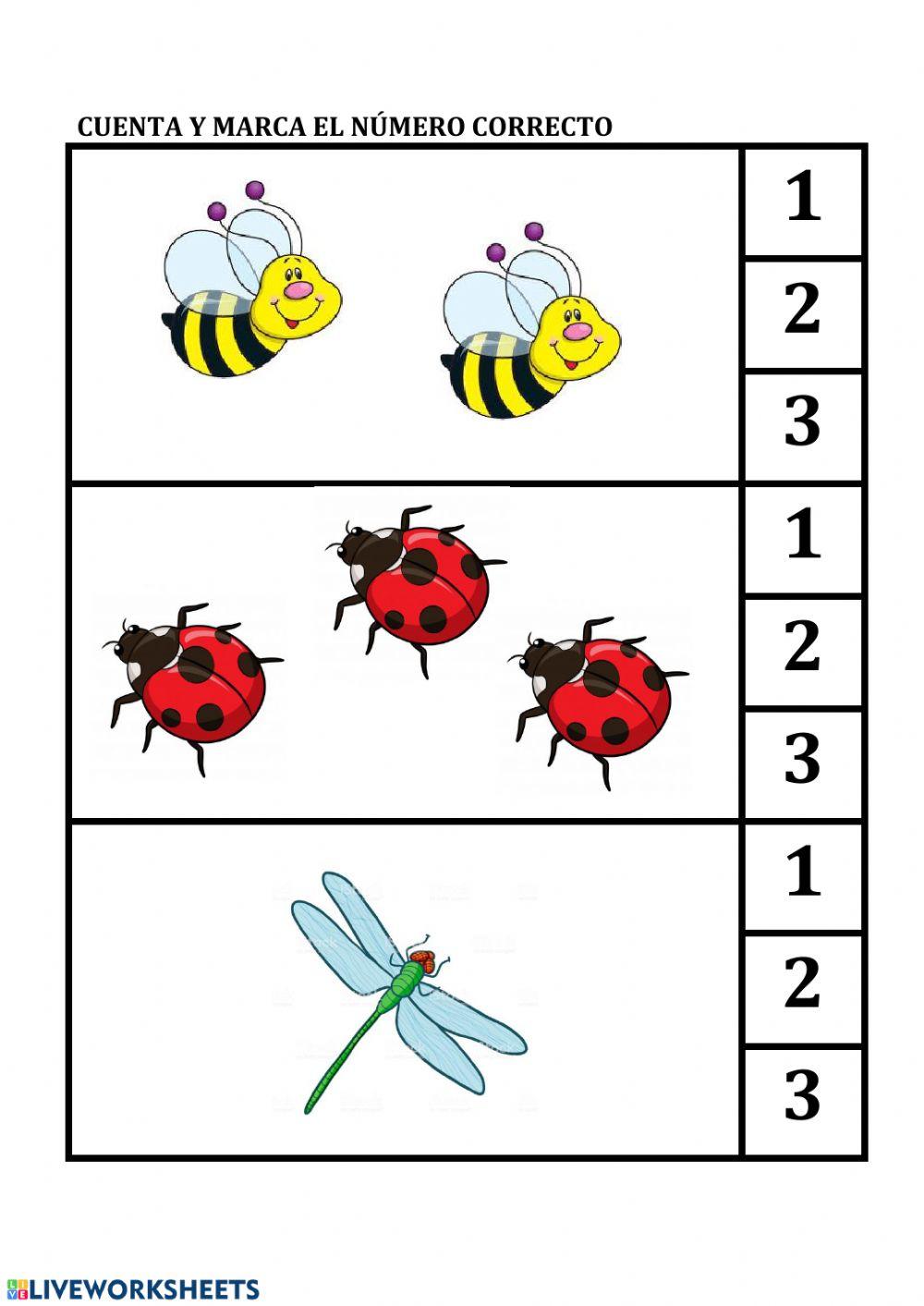 CUENTA Y SEÑALA EL NÚMERO CORRECTO