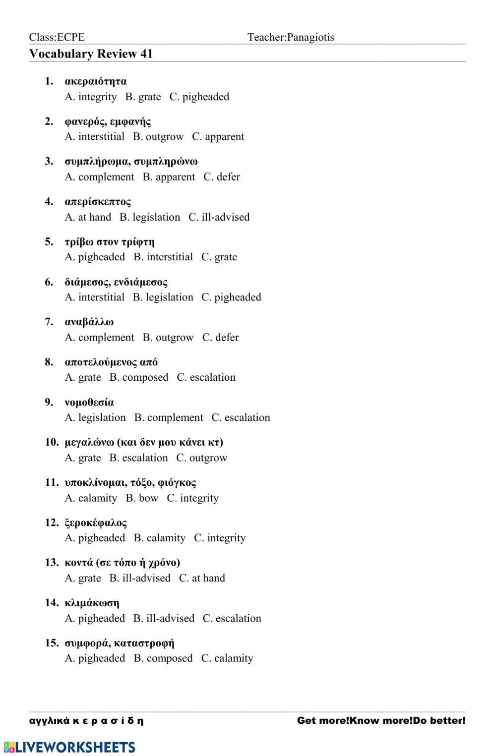 Ecpe 41 Worksheet Live Worksheets Ecpe 41 Worksheet Live Worksheets