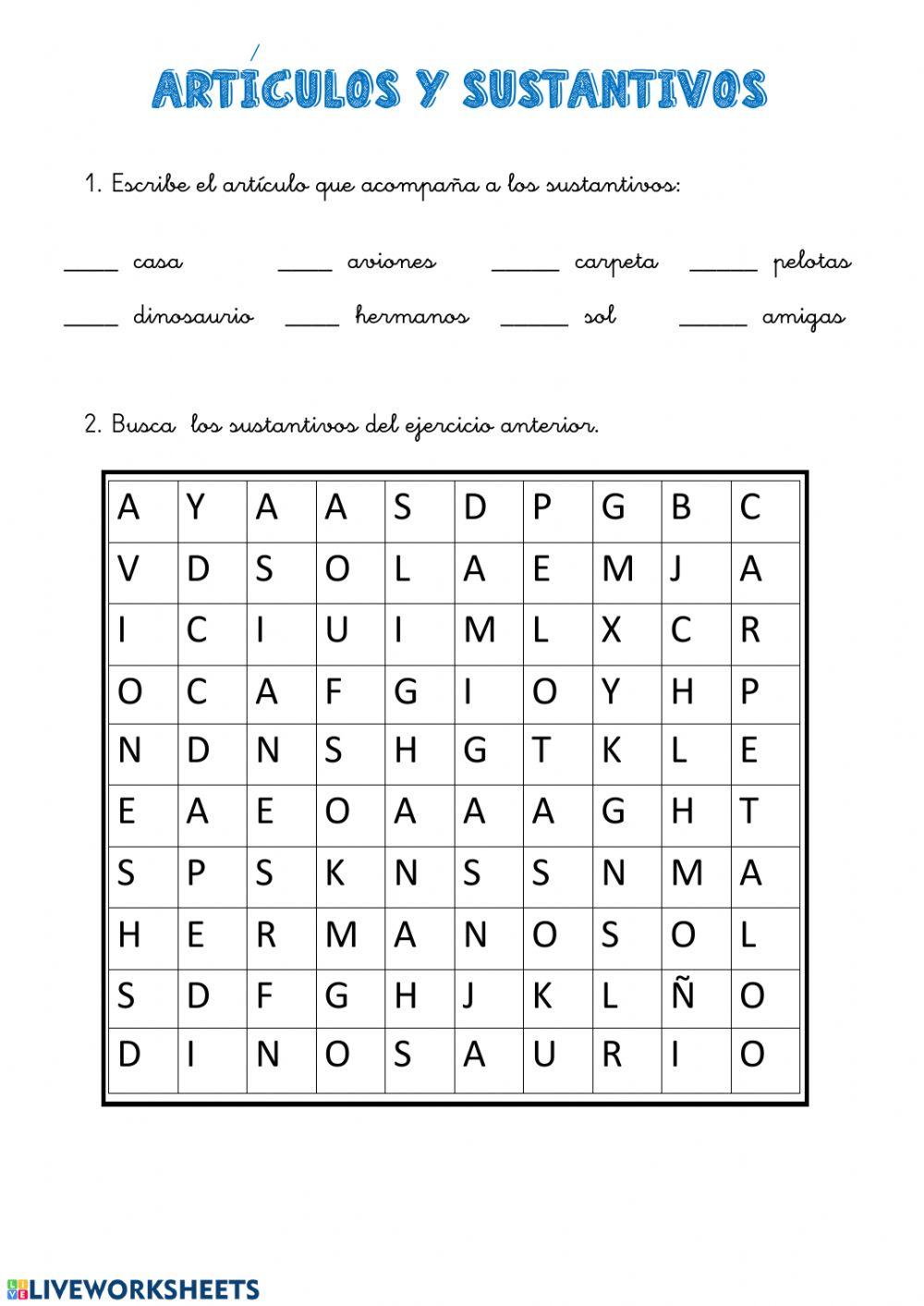 Artículos y sustantivos