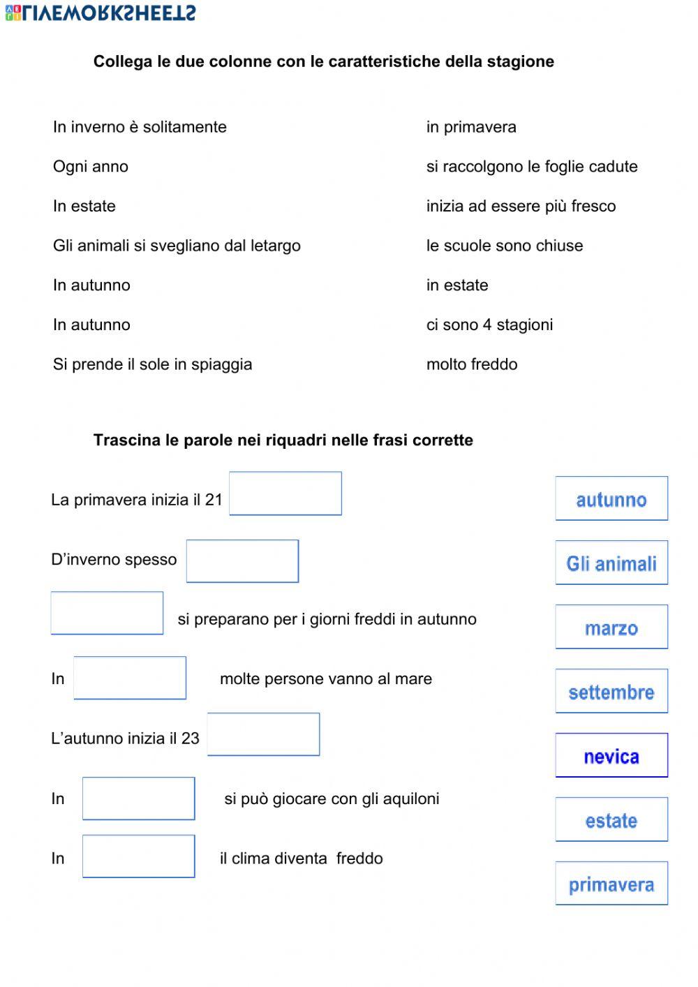 Conoscere il tempo: le stagioni