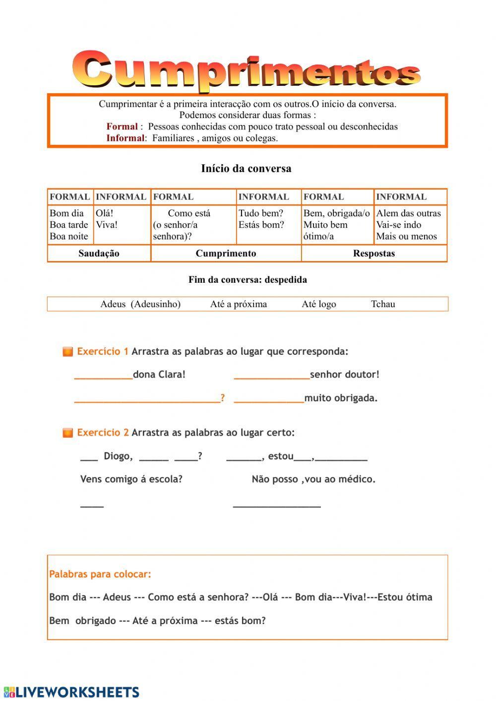Cumprimentos