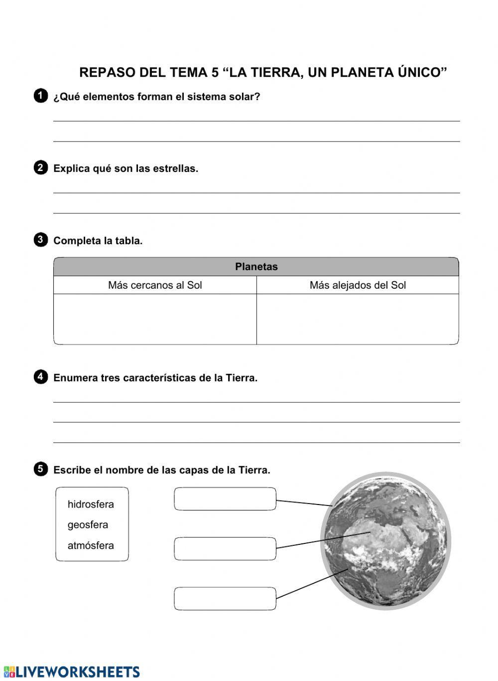 Prueba de repaso tema 5 la tierra