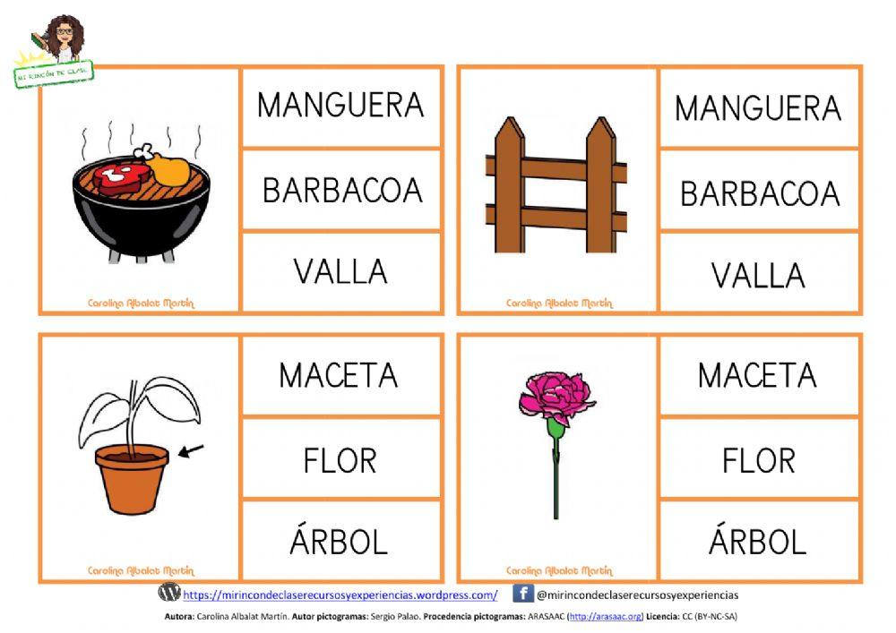 Lectura de palabras: el jardín