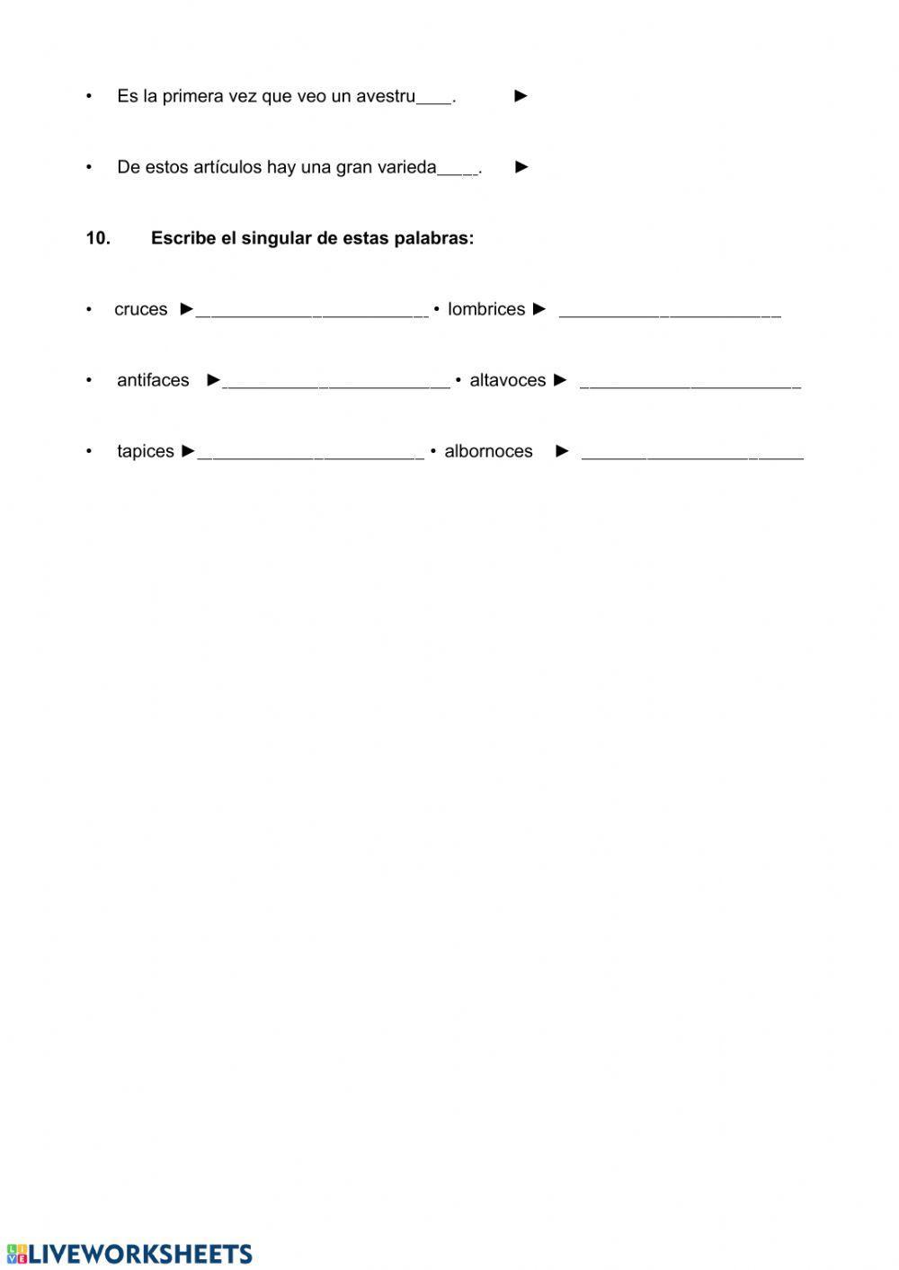 Control lengua unidad 9