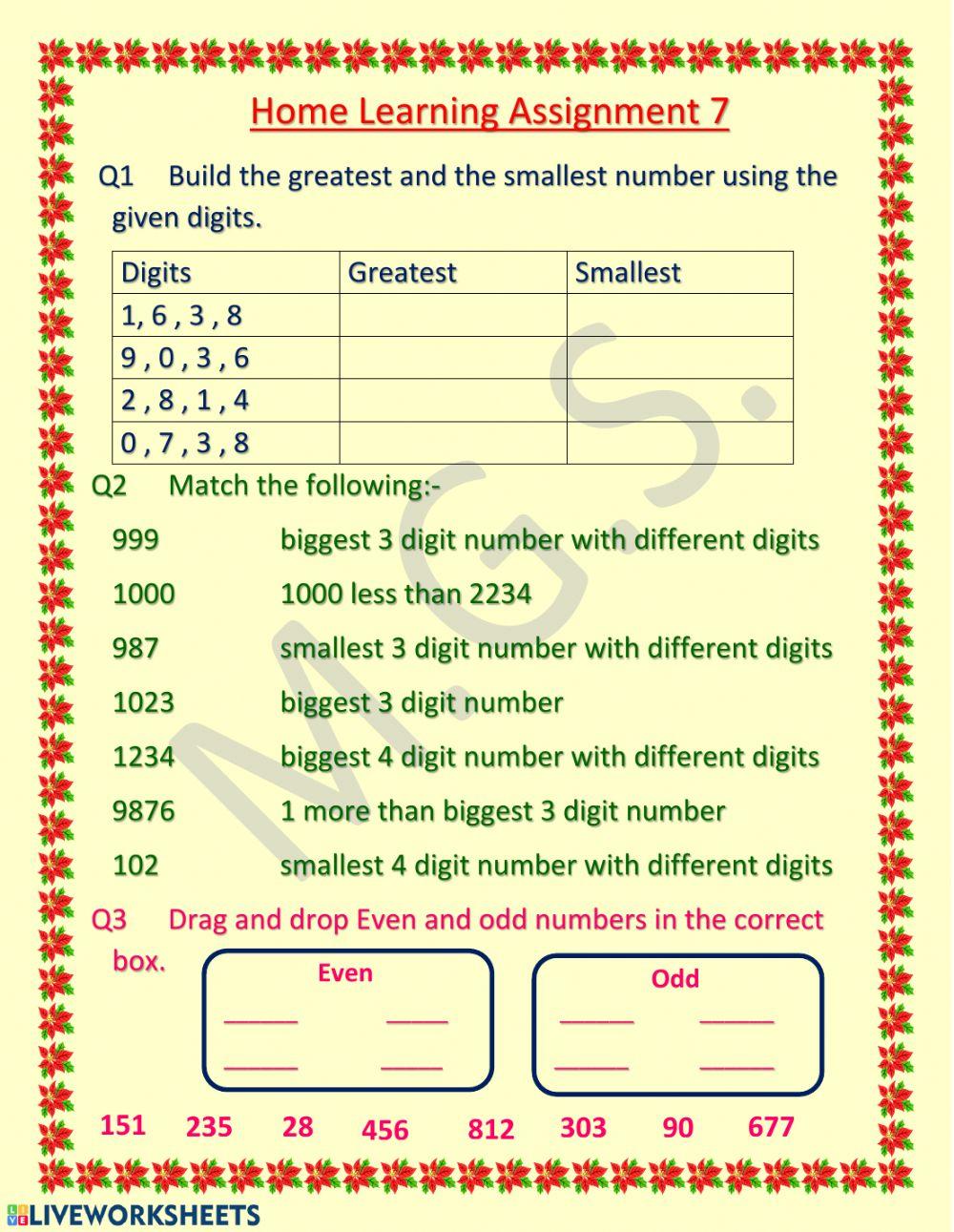 Building the numbers interactive worksheet | Live Worksheets