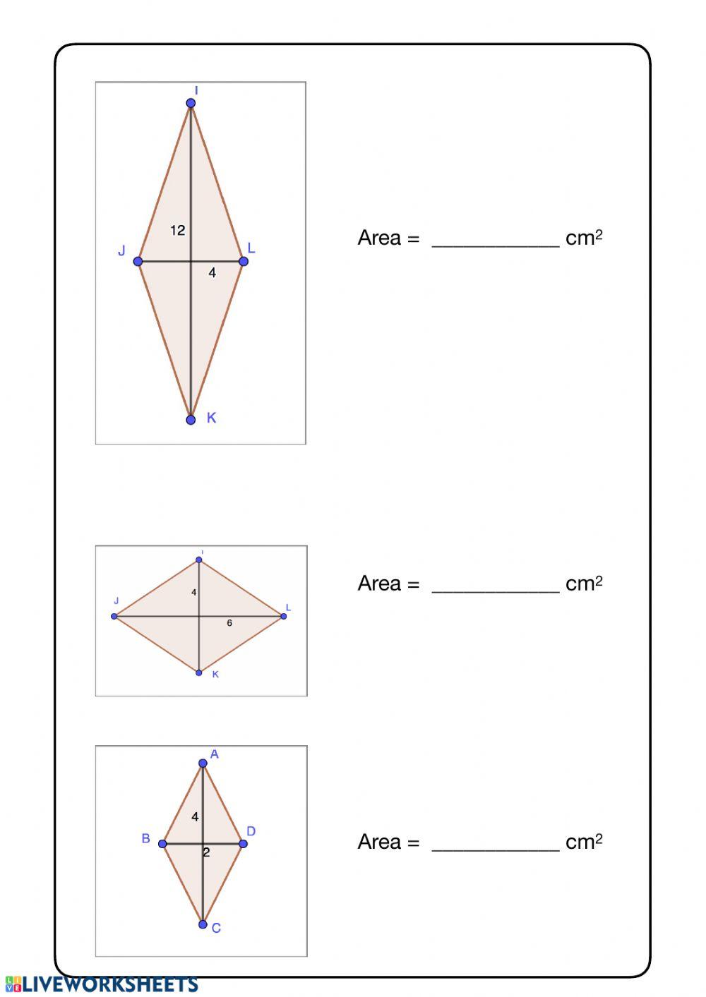 Area rombo - formule dirette