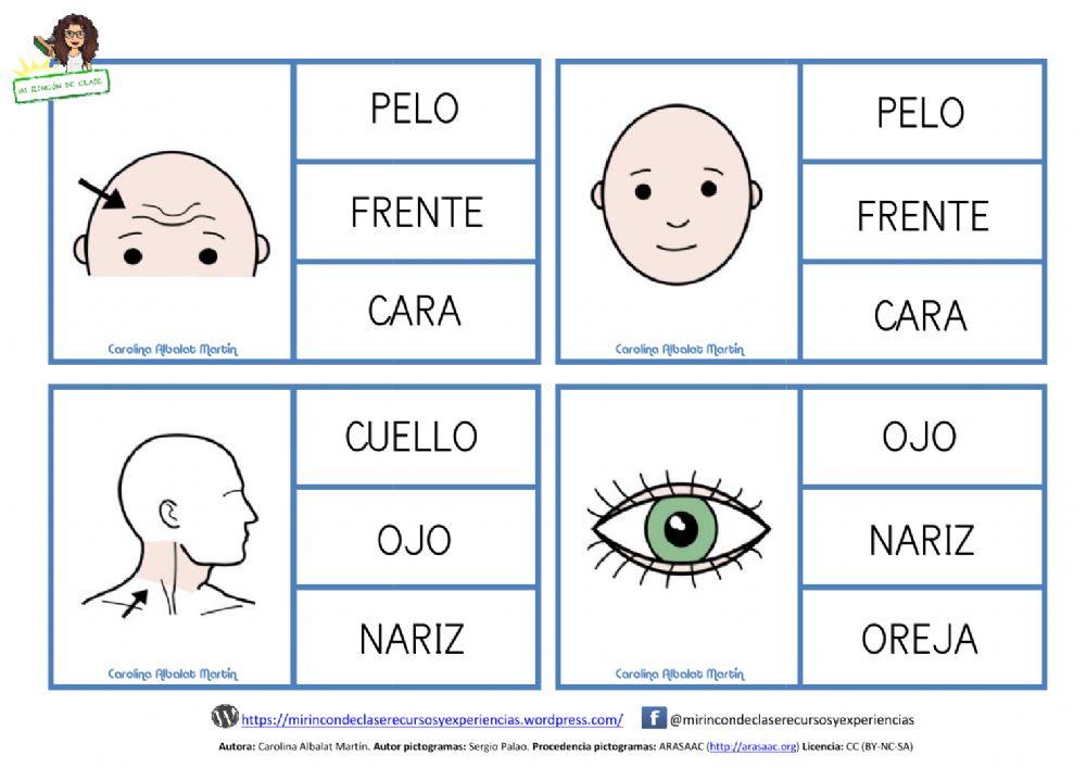 Lectura de palabras: la cara