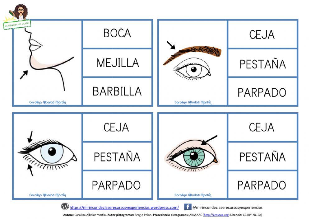 Lectura de palabras: la cara