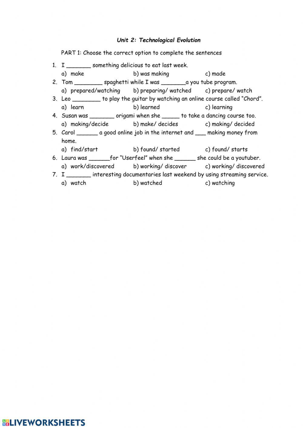 Past Simple & Past Continuous